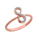 "A-Z" Script Initial Diamond Stackable Rope Ring (Available in Yellow/Rose/White Gold)