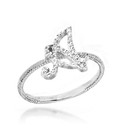 Gold Diamond Letter "A-Z" Cursive Initial Rope Ring (Available in Yellow/Rose/White Gold)