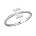 Letter "A-Z" Initial Alphabet Stackable Ring (Available in Yellow/Rose/White Gold)