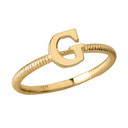 Letter "A-Z" Initial Alphabet Stackable Ring (Available in Yellow/Rose/White Gold)