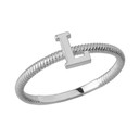 Letter "A-Z" Initial Alphabet Stackable Ring (Available in Yellow/Rose/White Gold)