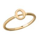 Letter "A-Z" Initial Alphabet Stackable Ring (Available in Yellow/Rose/White Gold)