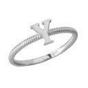 Letter "A-Z" Initial Alphabet Stackable Ring (Available in Yellow/Rose/White Gold)