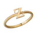 Letter "A-Z" Initial Alphabet Stackable Ring (Available in Yellow/Rose/White Gold)