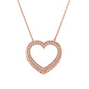 Valentine's Heart "I LOVE YOU" Necklace in Gold (Yellow/Rose/White) (0.62")