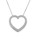 Valentine's Heart "I LOVE YOU" Necklace in Sterling Silver (0.75")