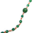 Sterling Silver Green Onyx Rose Gold Plated Rosary Beaded Necklace 20 Inch