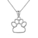 Dainty Dog Paw Print Pendant Necklace In Gold (Yellow/Rose/White) (0.66'')