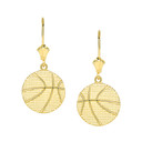 Basketball Leverback Earrings(Available in Yellow/Rose/white Gold)