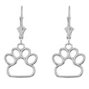 Dainty Dog Paw Print LeverBack Earring (Available in Yellow/Rose/White Gold)