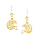 Textured Football Helmet Leverback Earrings(Available in Yellow/Rose/White Gold)