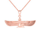 Gold Isis Egyptian Goddess of Magic And Healing Pendant Necklace (Available in Yellow/ Rose/White Gold)