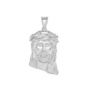 .925 Sterling Silver Jesus Christ Head Pendant