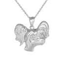 Poodle Head Pendant Necklace in Gold (Yellow/ Rose/White)