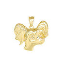 Poodle Head Pendant Necklace in Gold (Yellow/ Rose/White)