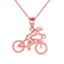 Cyclist Sports Pendant Necklace in Gold (Yellow/ Rose/White)