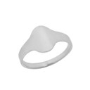 Flat Oval Top Signet Ring In Sterling Silver (Medium)