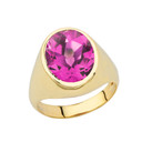 Yellow Gold Custom 10ct Alexandrite Birthstone Ring