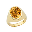 Yellow Gold Custom 10ct Citrine Birthstone Ring