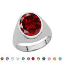 Silver Custom 10ct Birthstone Ring
