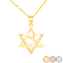 Love Star of David Pendant Necklace in Gold (Yellow/ Rose/White)