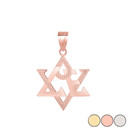 Love Star of David Pendant Necklace in Gold (Yellow/ Rose/White)