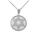 Star of David Medallion Pendant Necklace in Gold (Yellow/ Rose/White)