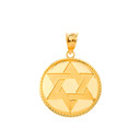 Star of David Medallion Pendant Necklace in Gold (Yellow/ Rose/White)