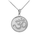 Ohm Symbol Disc Pendant Necklace in Gold (Yellow/ Rose/White)
