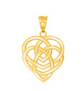 Celtic Motherhood Trinity Knot Pendant Necklace in Gold (Yellow/ Rose/White)