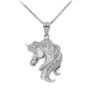 Mythical Unicorn Pendant Necklace in Sterling Silver