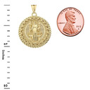 Saint Benedict statement Pendant Necklace in  Gold (Yellow/Rose/White)