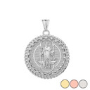 Saint Benedict statement Pendant Necklace in  Gold (Yellow/Rose/White)