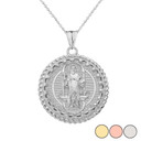 Saint Benedict statement Pendant Necklace in  Gold (Yellow/Rose/White)