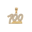 Yellow Gold 100 Emoji CZ Pendant