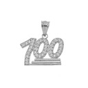 925 Sterling Silver 100 Emoji CZ Pendant