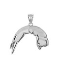 Tail On, Headless Shrimp Pendant Necklace in Sterling Silver
