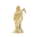 Santa Muerte Grim Reaper Pendant Necklace In Gold (Yellow/Rose/White Gold)