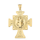 Saint Benito de Jesus Pendant Necklace in Gold (Yellow/Rose/White Gold)