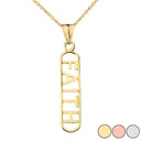 "FAITH" Pendant Necklace in Gold (Yellow/Rose/White Gold)