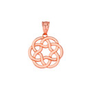 Celtic Knot Flower Pendant Necklace in Gold (Yellow/ Rose/White)