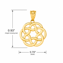 Gold Irish Celtic Trinity Knot Pendant Necklace (Available in Yellow/Rose/White Gold)