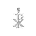 Chi-Rho Symbol Pendant Necklace in Sterling Silver