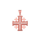 Crusaders Cross Pendant Necklace in Gold (Yellow/Rose/White)