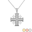 Crusaders Cross Pendant Necklace in Gold (Yellow/Rose/White)