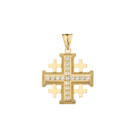 Crusaders Cross Pendant Necklace in Gold (Yellow/Rose/White)