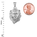 Sterling Silver Lion Head Pendant Necklace