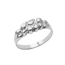 .925 Sterling Silver Nugget Pinky Ring