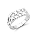 925 Sterling Silver Nugget Ring - Men's Pinky Ring