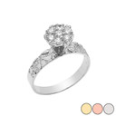 Popcorn Nugget 7mm .25cts Solitaire Ring in 10k Gold (Yellow/Rose/White)